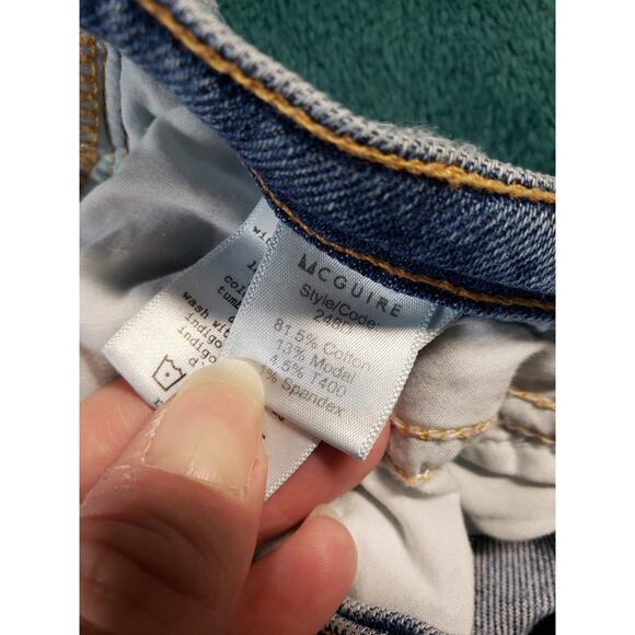 Mcguire Jeans Size 28 Womens Blue Stretch Pants Striped Mid Rise Straight - Picture 4 of 12